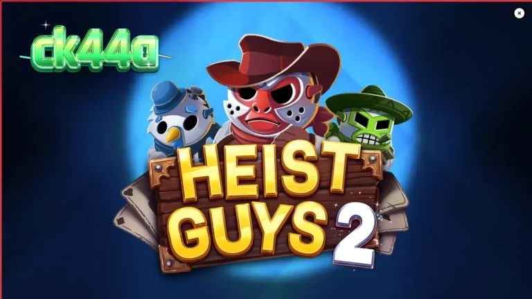 Tampilan visual slot Heist Guys 2 dengan latar belakang gurun Wild West